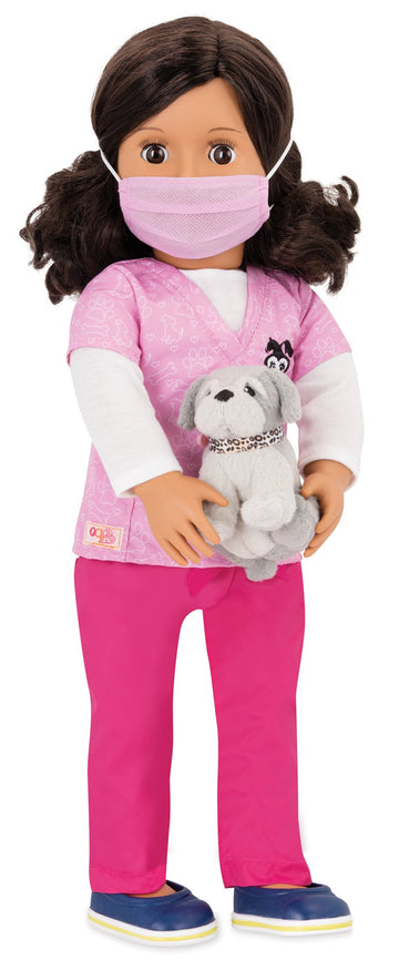Our Generation - Paloma - 18-Inch Vet Doll - Brown Eyes & Brunette Hair - Doctor Accessories - Pretend Play - Toy for Kids 3 Years +