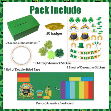 LANMANUO Leprechaun Trap Kit How to Catch a Leprechaun DIY Craft Set St. Patrick’s Day Crafts for Kids, St. Patricks Day Classroom Party Activity