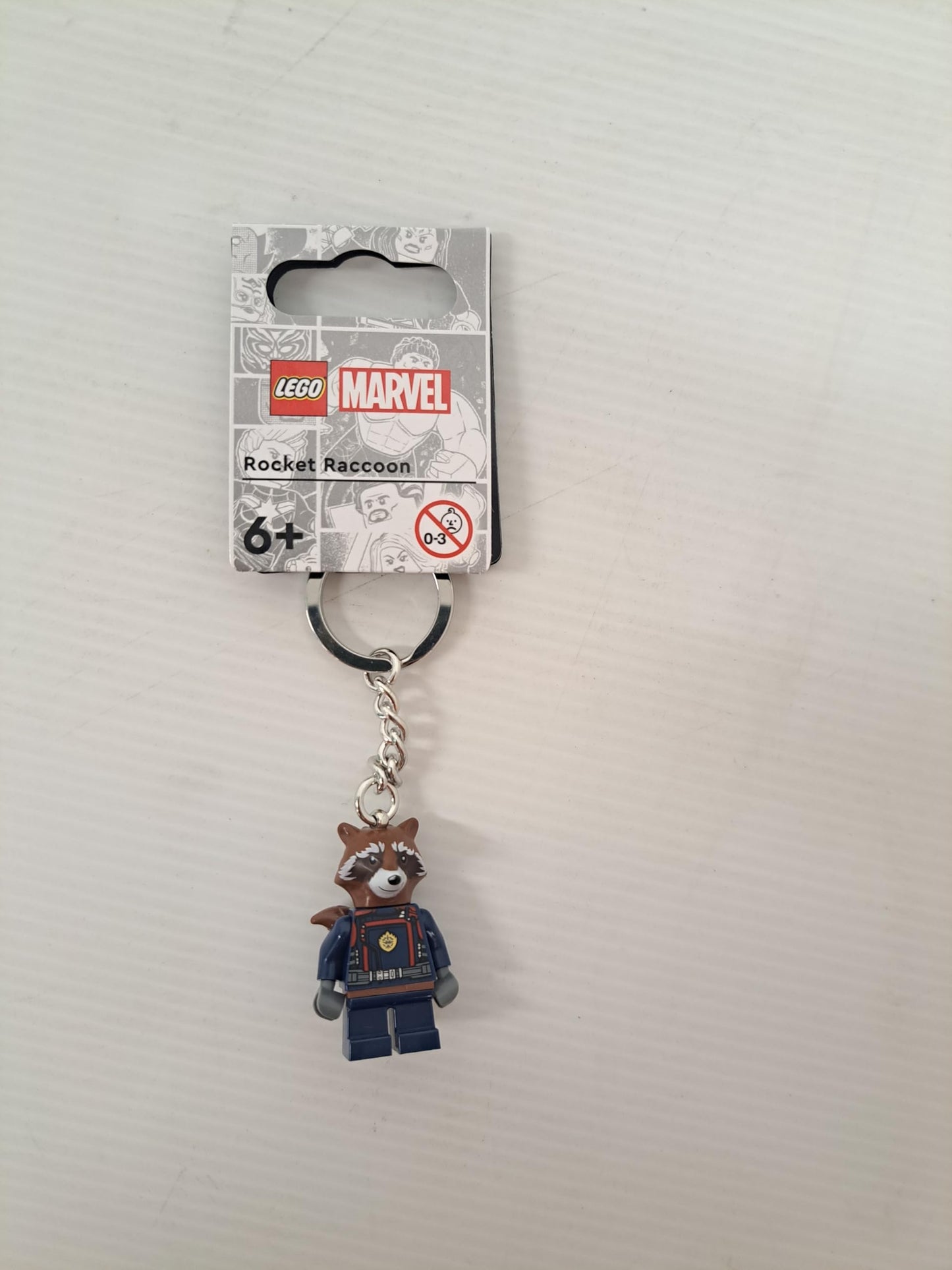 LEGO Marvel Superheroes Rocket Raccoon Minifigure Keyring 854296, Brown, Small