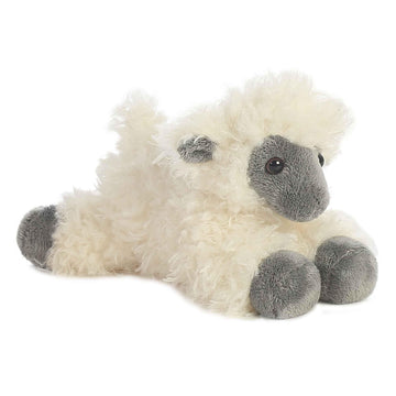Aurora® Adorable Mini Flopsie™ Black Face Sheep Stuffed Animal - Playful Ease - Timeless Companions - White 8 Inches