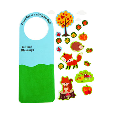 Fun Express Faith Fall Animal Door Hanger CK - Craft Kits - 12 Pieces