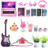 21 Pcs Miniature Dollhouse Accessories Laptop Phone 1/12 1/6 Scale Tiny Miniature Things, Doll House Furniture Decor Stuff Kitchen Cake Glasses Coffee