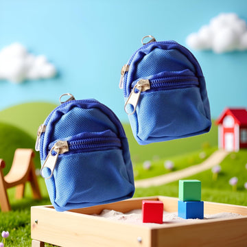 2Pcs Blue Mini Doll Backpack Bag Model Accessory for 1/6 Scale Décor,Simulation Mini School Bag Model,Accessories