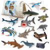 Volnau Sea Creature Toys Figures 13PCS Atlantic Ocean Shark Animals Figurines for Toddlers Kids Christmas Decoration Gift Plastic Fish Preschool Pack