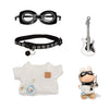 Satakara Doll Clothes Set for 17cm (6.7Inch) Dolls - 4-Piece White Outfit with Guitar, Glasses & Necklace, Stylish Clothes for Display