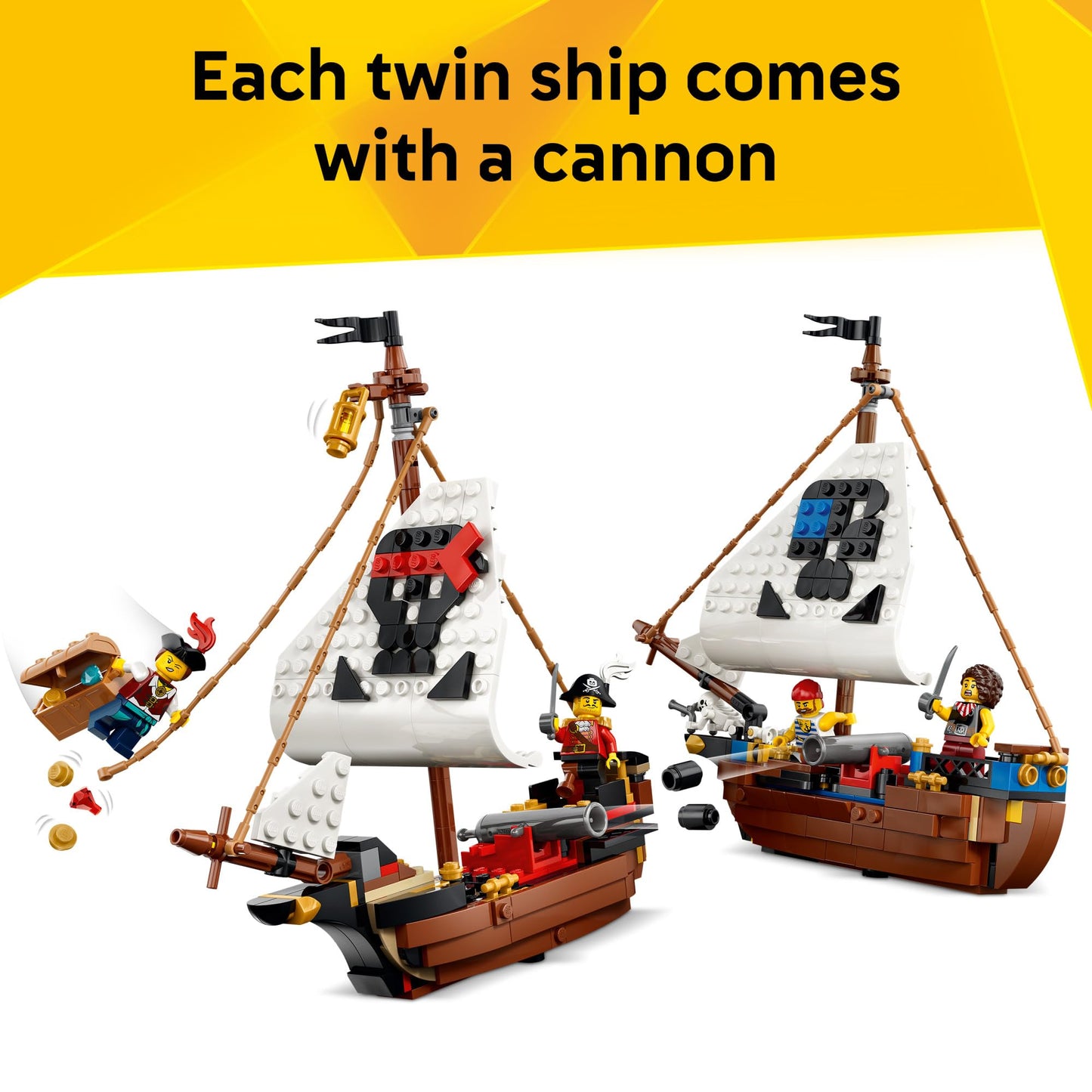 LEGO Creator 3 in 1 Iconic Pirate Ship Toy - Building Set for Boys & Girls, Ages 9+ - Includes 5 Minifigures - Gift for Kids' Birthdays - 31387