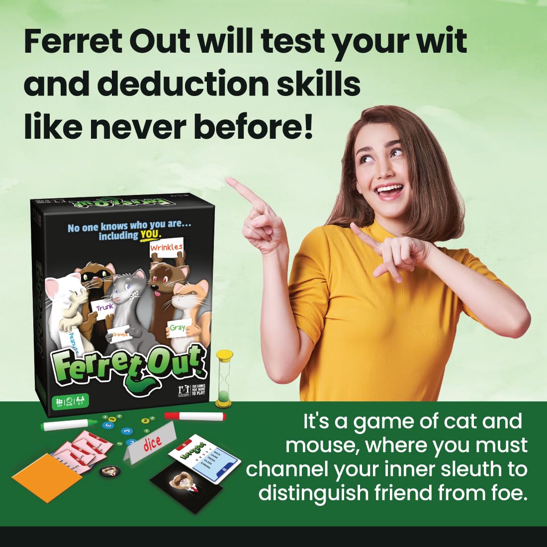 R&R Games Ferret Out, Family Card Game, Ideal for Adults and Kids Ages 12+, 3-7 Players