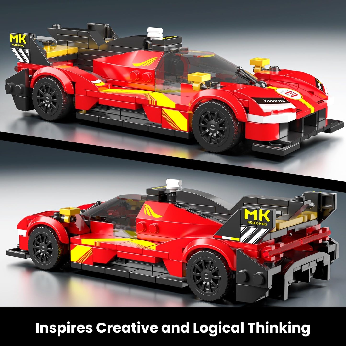 Mould King FR499P Speed Champion Car Building Kits, MOC Racing Car Toys Model, Vehicle Blocks Set Suitable for Boys to Build, House Decoration Gifts