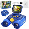 Binoculars for Kids with Night Vision, 2.4" IPS Screen Digital Binoculars with 20 Games & 8GB SD Card, 10X Optical Zoom, Rechargeable STEM Outdoor