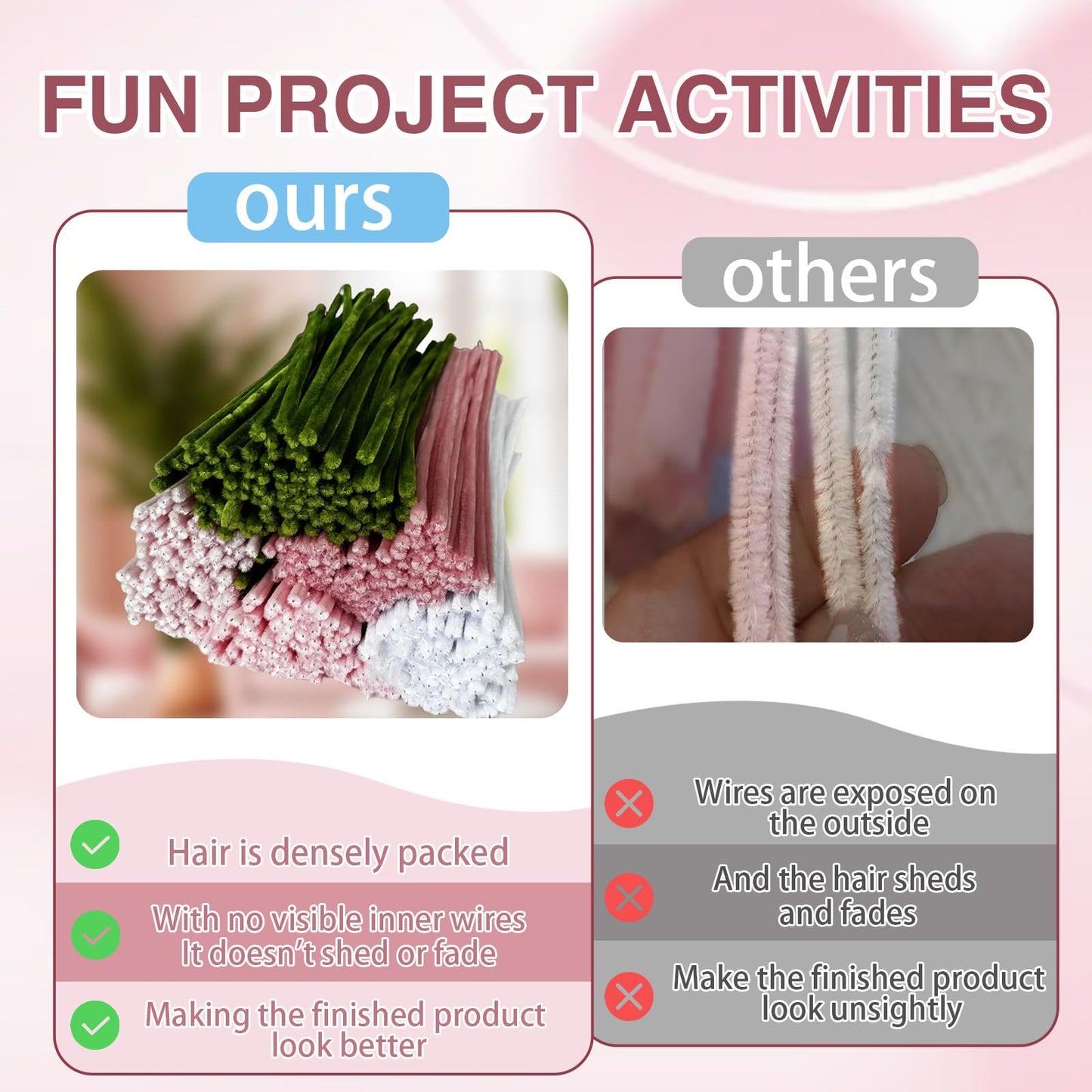 Homxzioa 922Pcs Floral Pipe Cleaners Kit for Flower Bouquet - Pastel Chenille Stems for Adult DIY Flower Craft, All-in-One Art Supplies