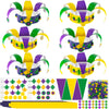 24pcs Carnival Masquerade Crown Craft Kits Carnival Paper DIY Hat Make Your Own Comedy Tragedy Face Crown Party Accessory for Masquerade Parties