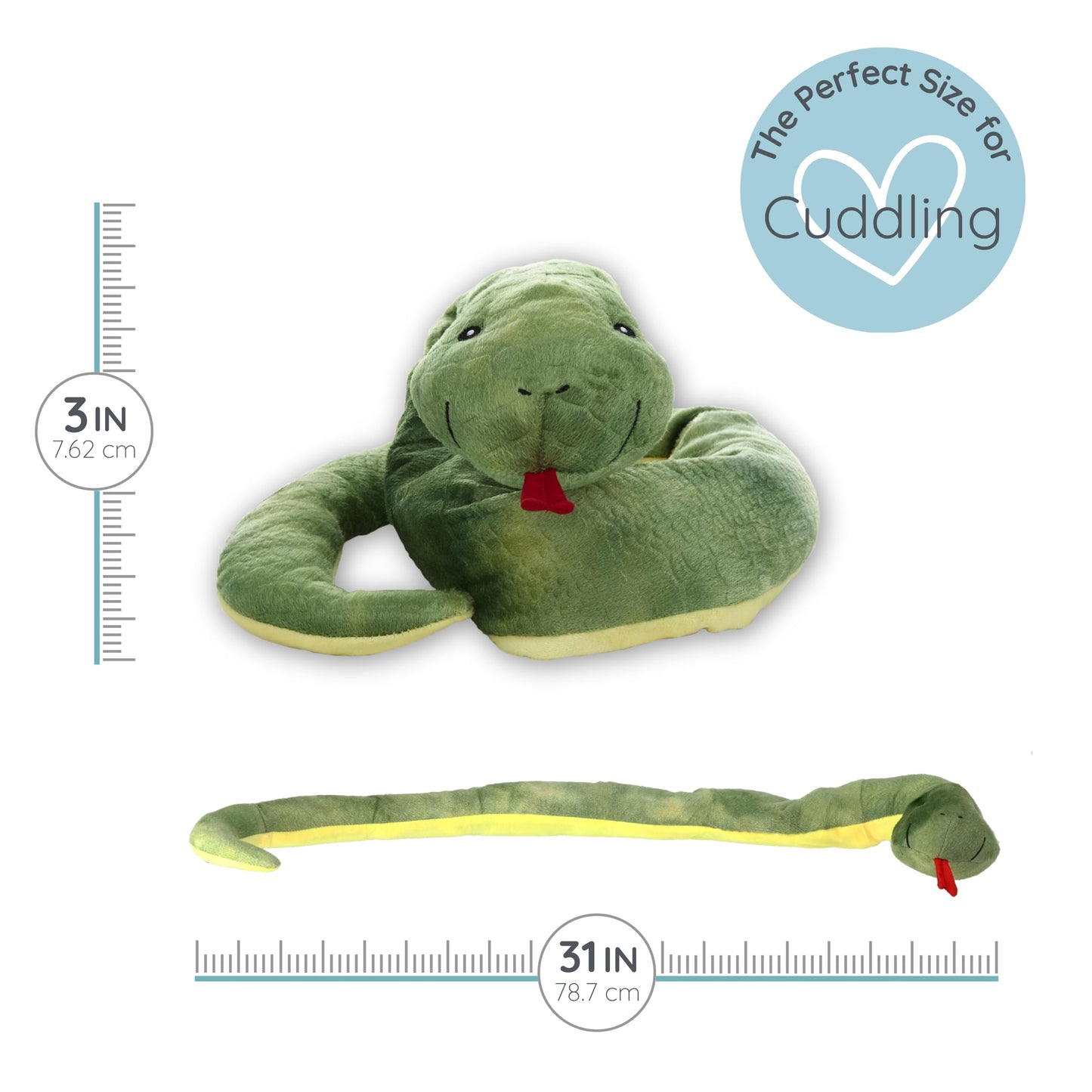 1i4 Group Sammy the Snake - Microwavable & Weighted Plush Stuffed Animal - Heated Plushie for Warmth - Cute, Soft, Cozy Toy for Adults & Children