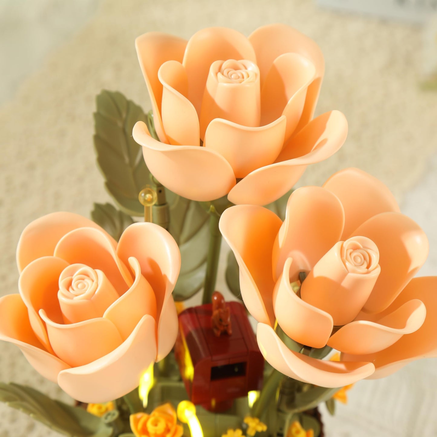 Electric Flower Bouquet Building Set 255PCS - Motorized Blooming Roses Flowers Botanical Kit, DIY Bonsai Style Bouquet of Flowers - Unique STEM Gift
