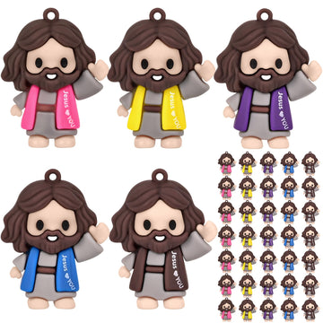 Kkoeop 50 Pcs Mini Jesus Figures - Little Jesus Loves You Figures Toy to Hide and Seek Christmas Religious Party Favors for Easter Church Sunday