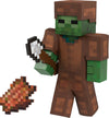 Mattel Minecraft Diamond Level Zombie Action Figure with 4 Accessories, 5.5-in Collector Scale & Pixelated Design