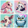 FQOVKYN 4 Pack Paint by Number for Kids, Cute Animals Paint by Numbers Kit for Adults Beginner, Easy Acrylic Watercolor Paint by Numbers Canvas Arts