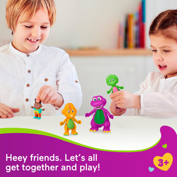 Barney’s World Toddler Toys by Fisher-Price, Hey Friends Pack with four figures to make up adventures, Kids Ages 2+ Years
