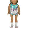 Luxurious Hand-Beaded Sequin Outfit with Silver Boots for 18 Inches American Doll (Large for 18" American Doll)