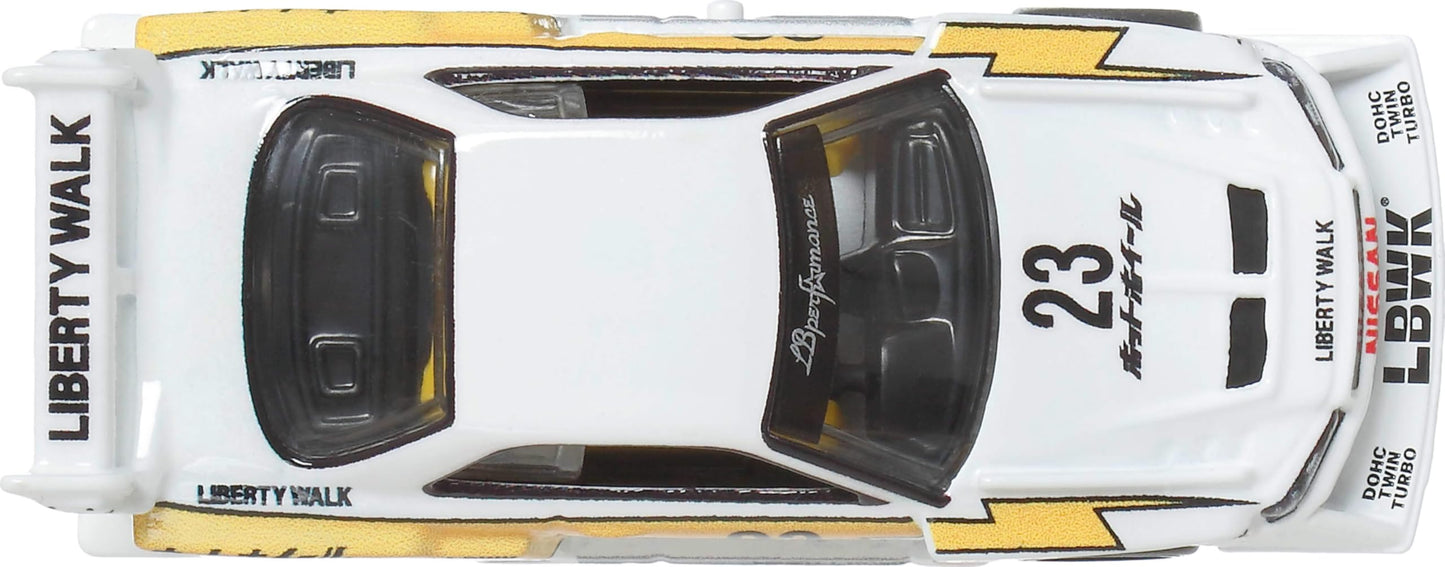 Hot Wheels Premium Car Culture Collectible Toy Car, 1:64 Scale Die-Cast LB-ER34 Super Silhouette Nissan Skyline, Silhouettes Vehicle with Real Riders