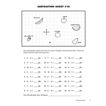 Mindware - Subtraction Game Solve The Math to Find The Treasure Mosaic - for 1st - 3rd Graders Ages 6+