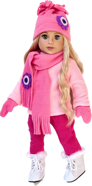 Ice Skating Fun - 6 Piece Outfit Fits 18 inch Doll (Doll Not Included)