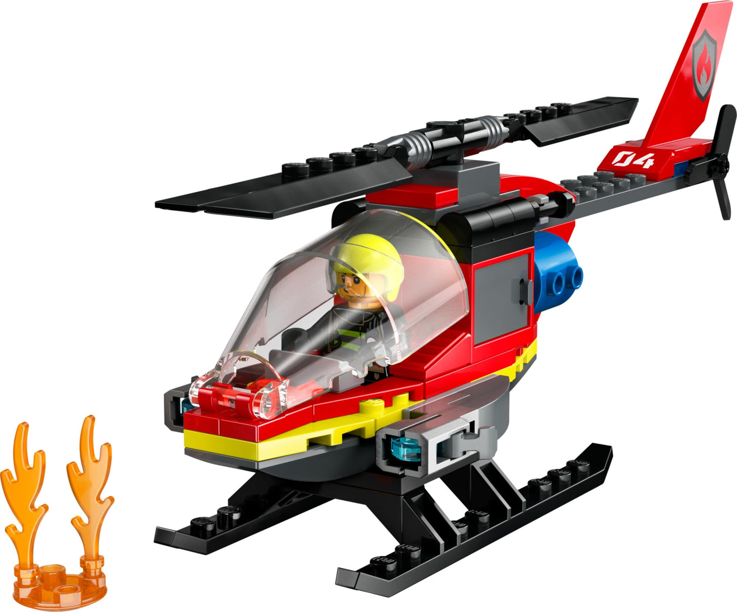 LEGO City Fire Rescue Helicopter Toy, Building Set with Firefighter Minifigure Pilot, Fun Gift or Pretend Play Toy for Boys, Girls and Kids Ages 5