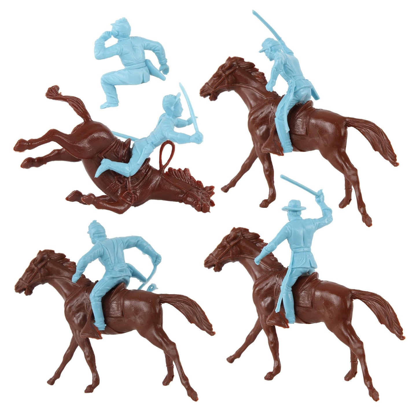 BMC Classic Marx Civil War Cavalry - 16pc Powder Blue Plastic Figure Playset