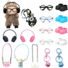 16 Pcs Doll Accessories Set Specially Designed for 15-17cm Doll Clothing, Includes 2 Headphones, 4 Glasses, Camera, Bag, Water Bottle, Console, 2