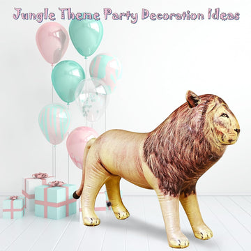 Jet Creations Inflatable Male Lion with Mane Stuffed Animal, Standing - Ideal for Safari or Wildlife Theme Parties, Favors, and Decorations, Size 36