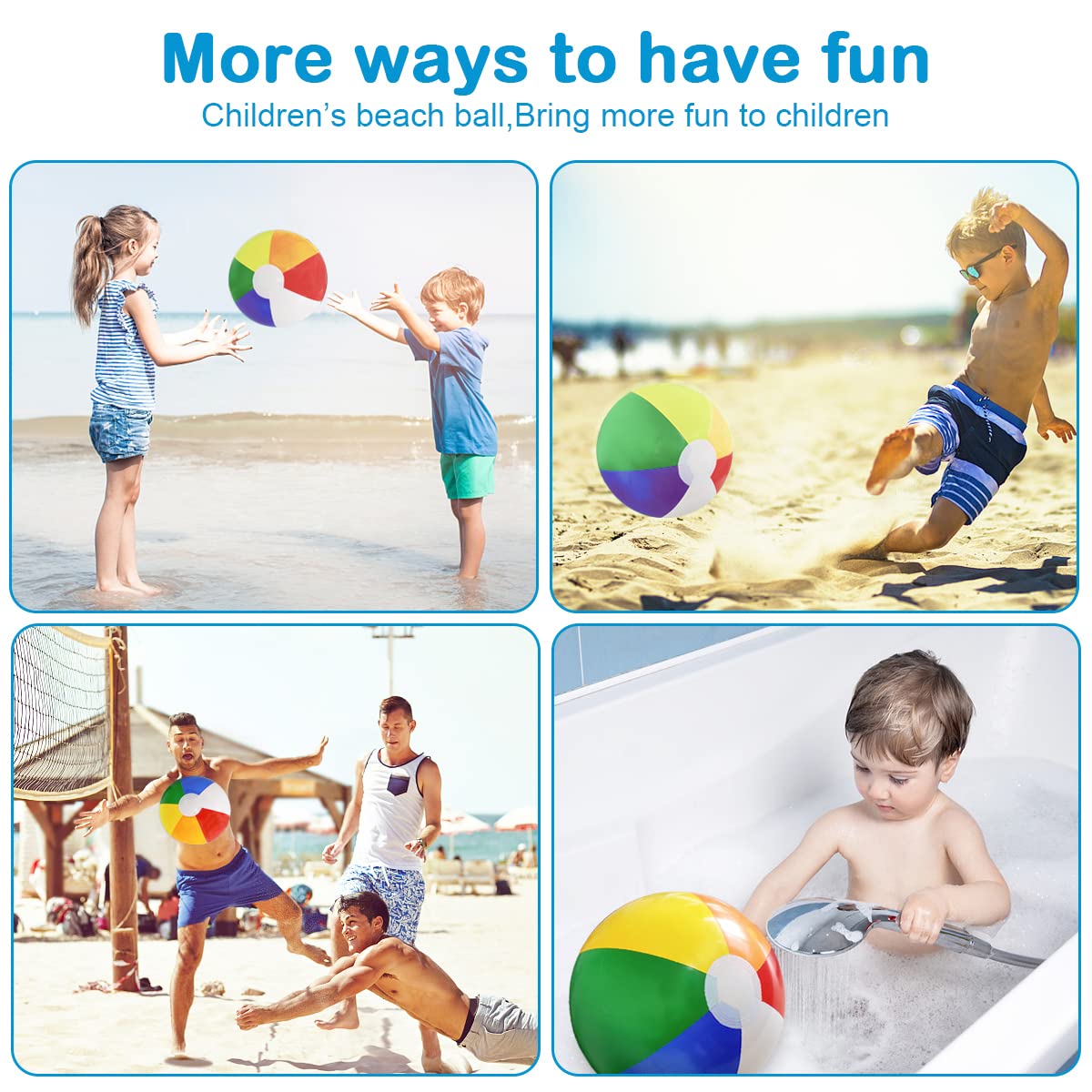 Lamnhin 16'' Beach Balls for Kids - 3 Pack Beach Ball Bulk Inflatable Pool Beach Balls Bulk Hawaiian Tropical Theme Party Decorations Favors Supplies