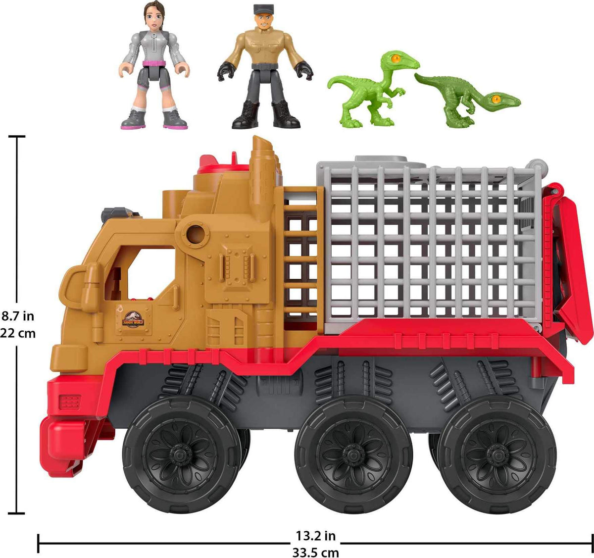 Fisher-Price Imaginext Jurassic World Camp Cretaceous Dinosaur Hauler & Yaz Figure and Vehicle Set for Preschool Kids Ages 3 to 8