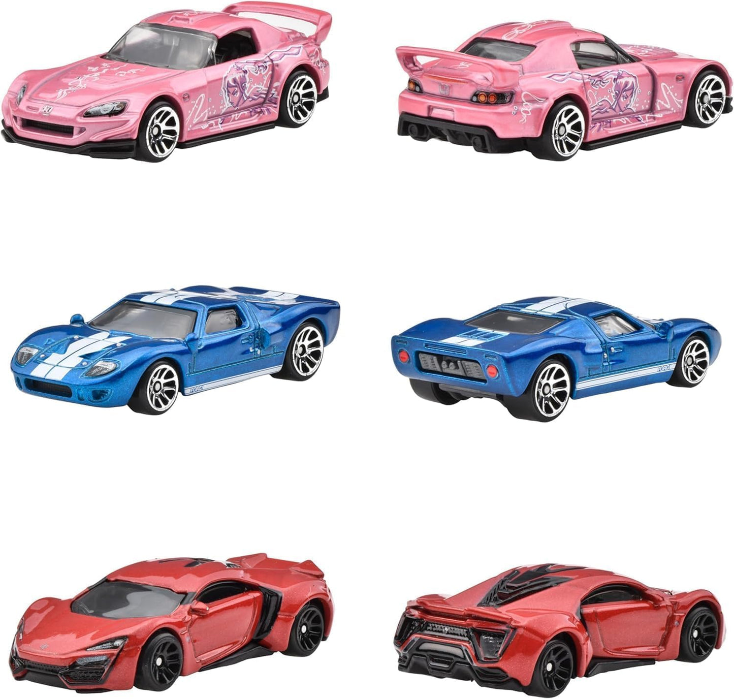 Hot Wheels HVX27 Fast and Furious 10 Car Pack Vehicle Toy Mini Car 3 Years Old and Multi