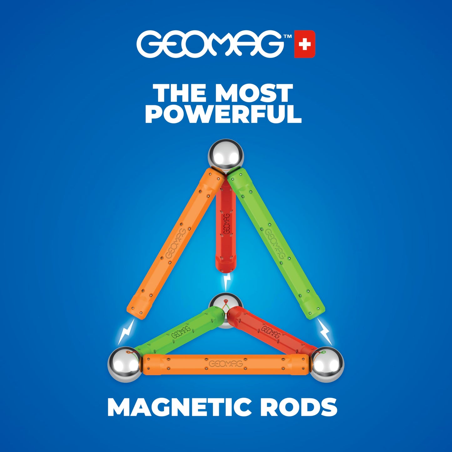 Geomag Magnetic Sticks and Balls Building Set, Magnet Toys for STEM, Creative, Educational Construction Play, Swiss-Made Innovation, Confetti 50 Piece