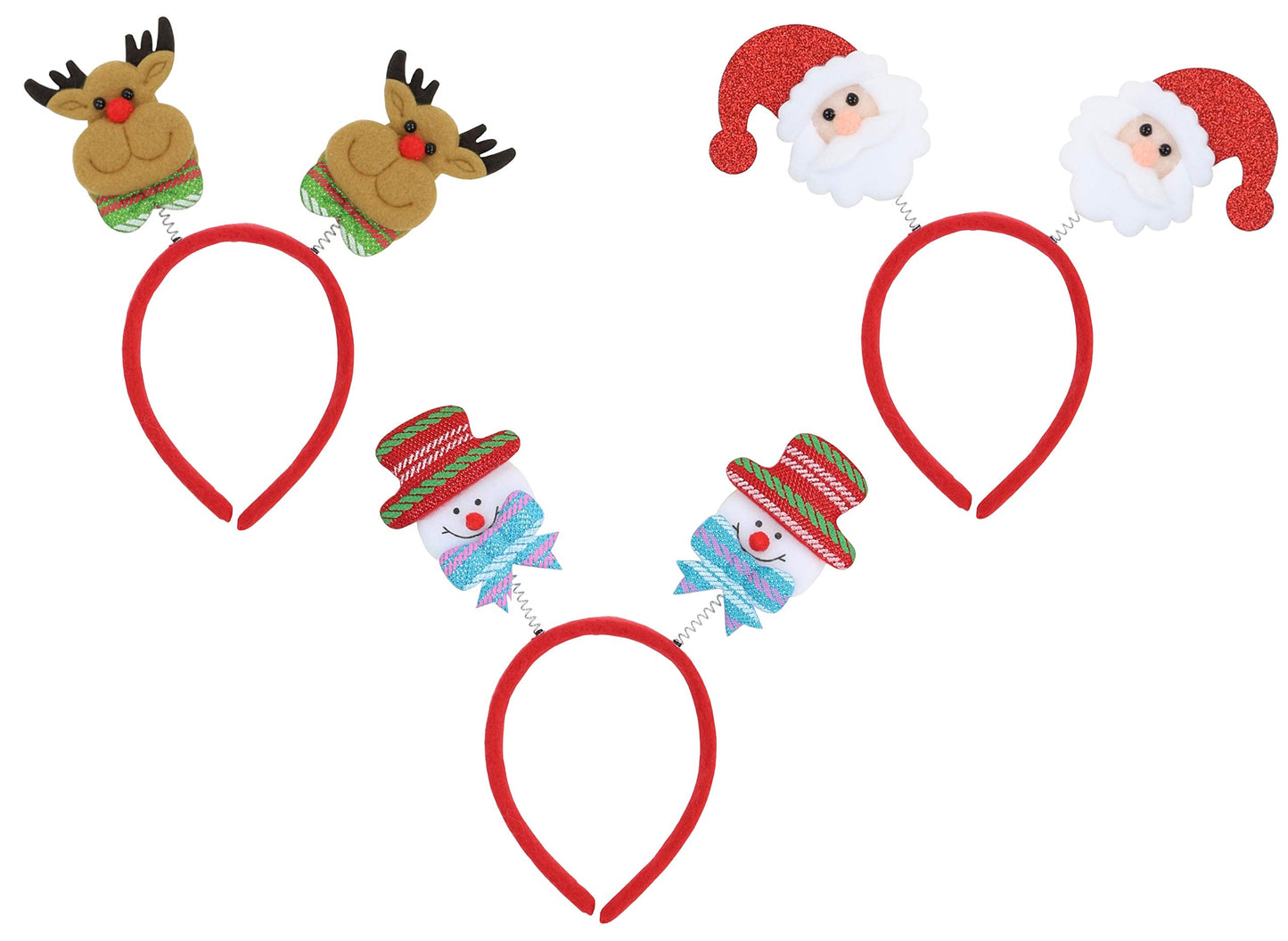 Iconikal Christmas Headband Bopper Party 12-Pack Snowman Reindeer