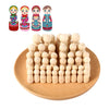 Abnaok 50 Pack Unfinished Wooden Peg Dolls, Peg People, Doll Bodies, Wooden Figures, Decorative Peg Doll People for Kids DIY Art Craft, Painting, Peg