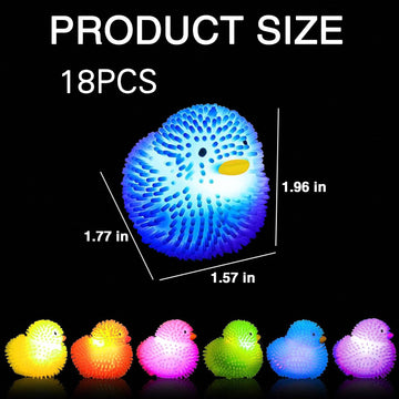 MCCVBFHH 18 Pcs Light up Duck,LED Flashing Mini Rubber Ducks, Ducks Glowing in The Dark to Reduce Pressure.Parties, Halloween Bash and Easter