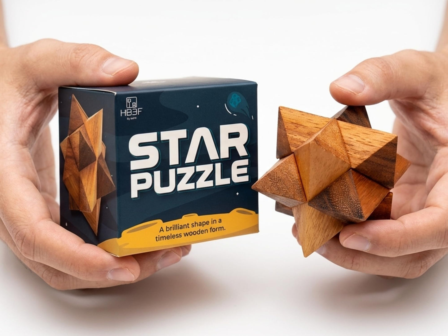 BSIRI Adults Games Gifts Wooden Star Cube Puzzle Game Brain Teasers of the Logic Game Adults Seniors and Teen to Challenge Puzzles for Fun