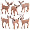 Woodland Wild Animals Toy Playset White Tail Deer Figurines Toys Christmas Scene Decoration Cake Tooper Decoration Accessory Cognitive Toys for Kids 6