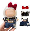 Cute Hat & Unique Design Overalls Dress-up Set, Keychain Accessories for Dolls,Stylish Adorable Dolls Clothes Accessories (NO Doll) (Black and White