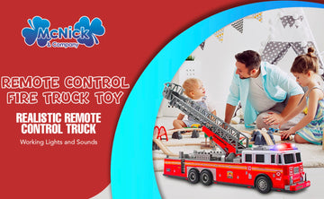 Remote Control Fire Truck - Premium Battery-Powered RC Fire Engine Toy with Flashing Lights, Realistic Sirens, Extendable Ladder - Perfect Toy Gift