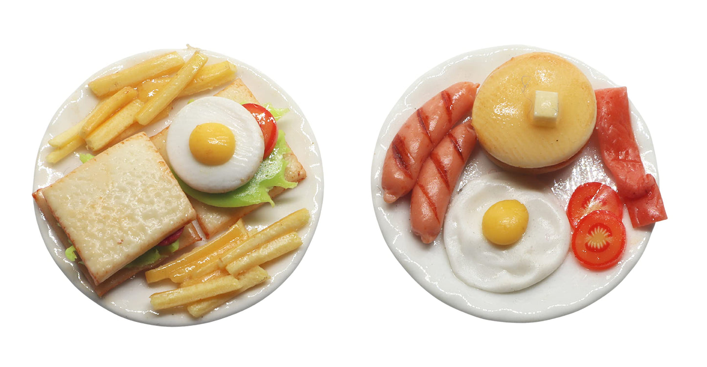 ThaiHonest Mixed Set 2 Dollhouse Miniature Pancake and Sandwich, Dollhouse Collectibles