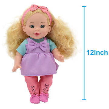 New Adventures Lil Tots: Talking Hair Styling Playset - 16 pc 12" Doll Playset, Children's Pretend Play, Ages 3+