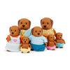 Li'l Woodzeez - Chocolate Lab Family - 7 Pieces Posable Dog Figurines Set - Easy to Clean Collectible Animal Toys - Family Fun for 3+ Years Years