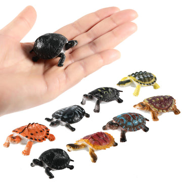 Bememo 16 Pcs Turtle Toys Mini Plastic Turtles Figurines for Kids