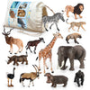 Volnau Safari Animal Figurines Toys 13PCS Africa Figures for Kids Toddlers Christmas Decoration Gift Preschool Educational Zoo Pack Lion Jungle Forest