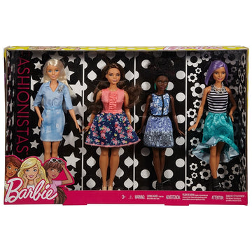 Mattel Barbie Fashionistas Dolls 4-Pack