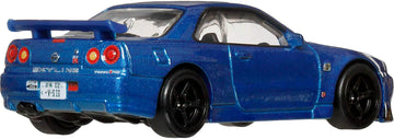 Hot Wheels Premium Car Culture Collectible Toy Car, 1:64 Scale Die-Cast Nissan Skyline R34 GTR, Timeless Icons Vehicle with Real Riders Tires