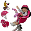 Doll Bike Seat Carrier for Baby Doll and 18 Inch Dolls with Doll Helmet. No Tools Required Bicycle and Scooters seat Accessories for Dolls