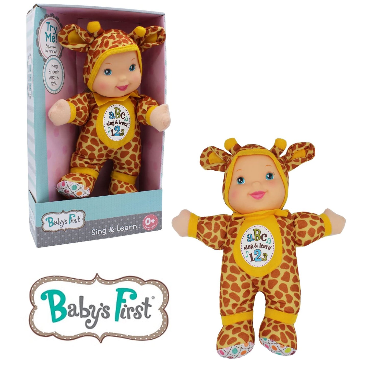 Baby's First Sing & Learn Giraffe Soft & Cuddly Singing Musical Doll, Teaches ABC's & Numbers