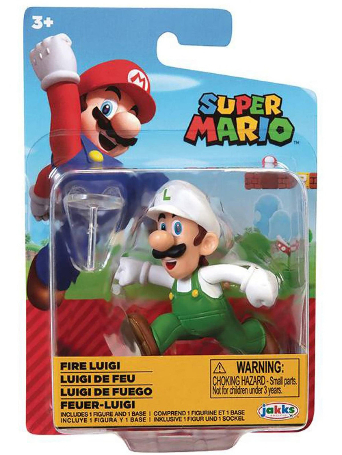 Super Mario Fire Luigi (Running) 2.5 Inch Action Figure
